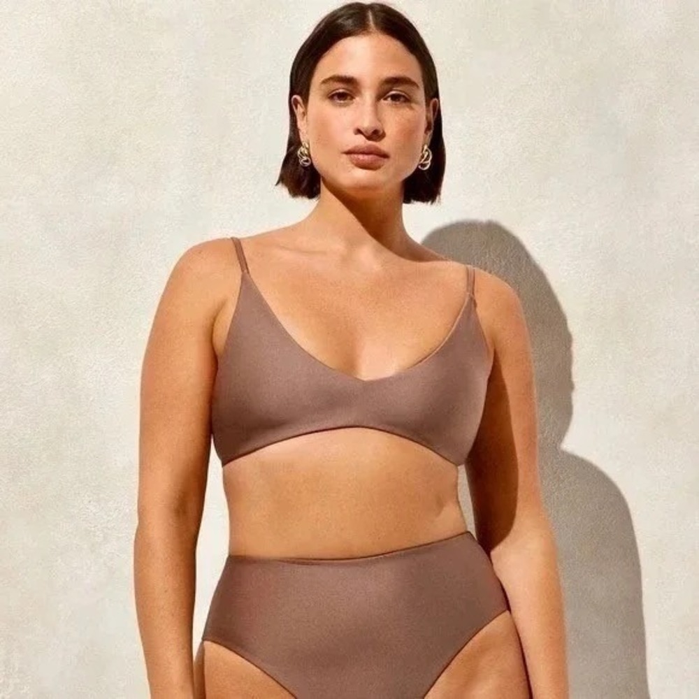 NEW!! J. CREW Lana Bikini Top Classic Sculpt Smoky Willow Wood Beach XX-Small